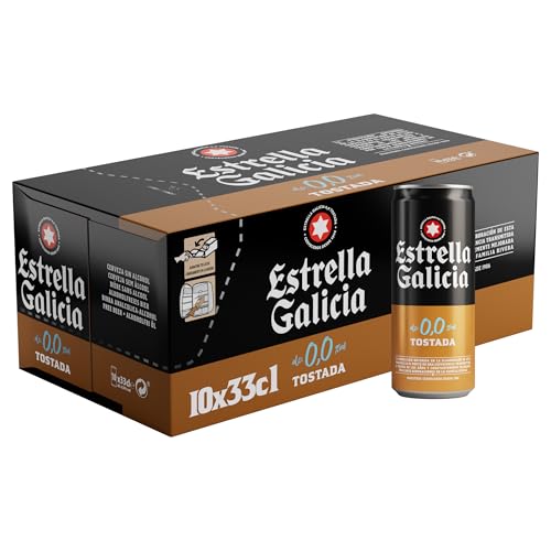 Miniatura 2 de Estrella Galicia 0,0 Tostada - Cerveza Lager Sin Alcohol, Frigopack De 10 Latas X 33 Cl, Sabor Y Aroma Tostado Y Equilibrado, 0 Volumen De Alcohol