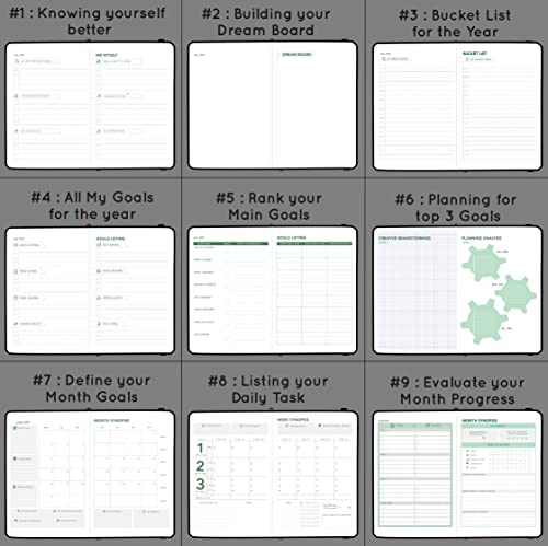 Image of PLANNER STAR 2022 Dated (Jan 2022 - Jan 2023) Monthly & Weekly Life Planner| A5 Size | Organizer, Journal | Plan for Time Management, Productivity & Positivity (Black)