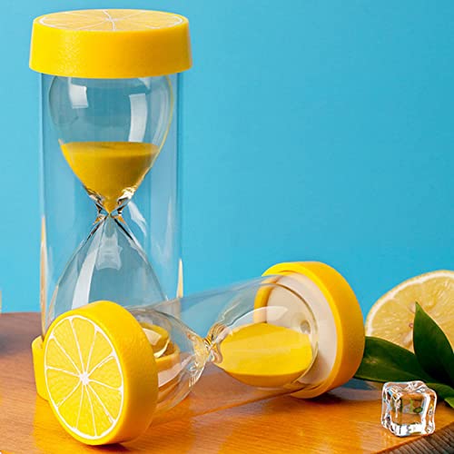 Fruit Hourglass 3/5/10/15/20/30/45/60/Minute Timer Safety And Drop-Proof Hourglass Timer Ornament Watermelon Lemon Orange Kiwi Hourglass,Lemon,45Mins #TOP27