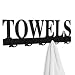 MyGift Black Metal Towels Design Wall Mounted 5 Dual-Hook Towel Hanger Rack for Bathroom or Kitchen