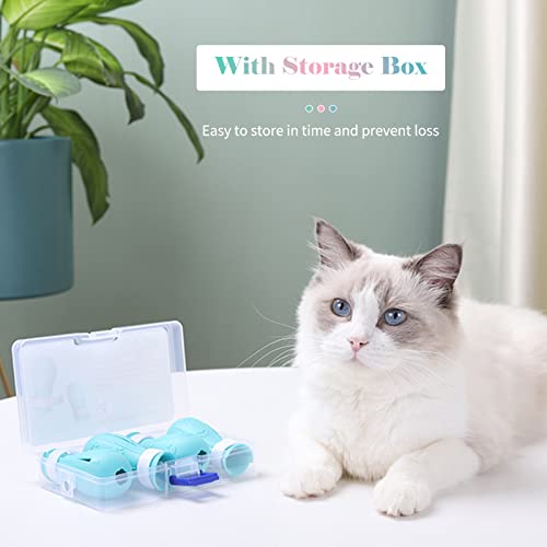 Qican Sapatos de gato antiarranhões Botas com caixa de armazenamento Protetor de pata de gato Cobert