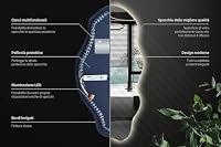 Unregelmäßiger LED Spiegel 45x90 cm | Neutralweiß Beleuchtung | Design Wandspiegel | Für Bad Schminktisch Flur | Touchlos | Stilvoller Dekospiegel | Kein Rahmen | Elegant – Ansicht 8