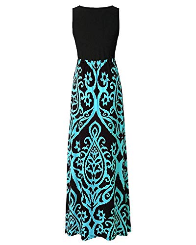 ABINGOO Mujer Vestido Fiesta Largo Floral Casual Verano Maxi Vestidos Playa Vacaciones Talla Grande,Verde,XL Cover