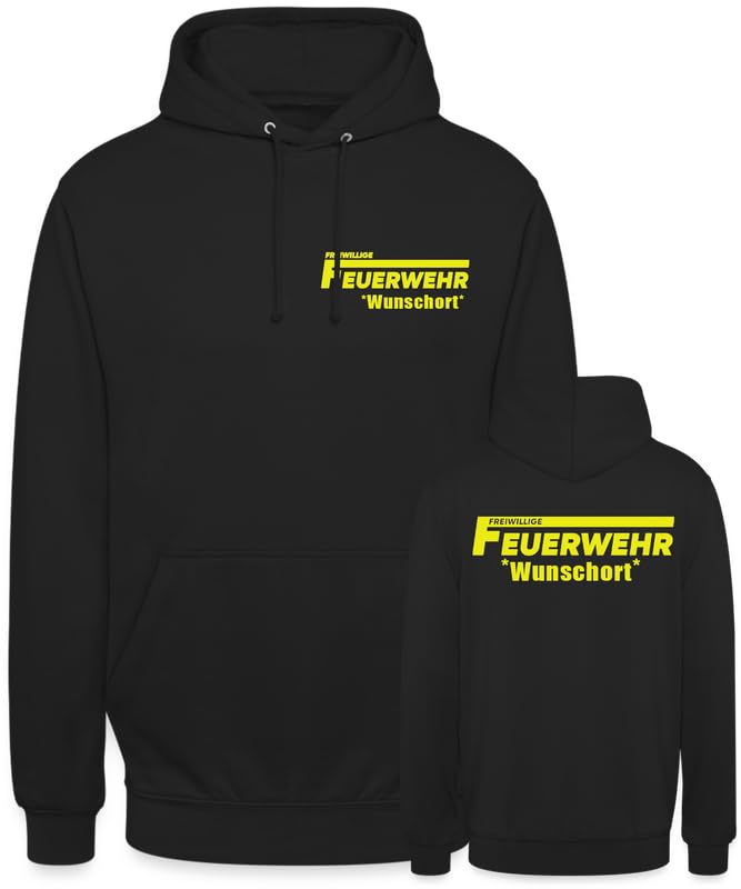 Peronalisiertes Feuerwehr Design beidseitig für jeden Anlass mit Wunschort und/oder mit Wunschname Freiwillige Feuerwehr T-Shirt Fun Shirt