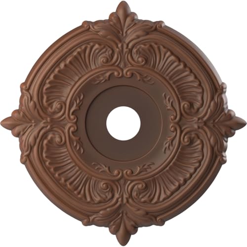 Ekena Millwork CMP22ATDRU Attica Thermoformed PVC Ceiling Medallion (Fits Canopies up to 7 3/4"), 22"OD x 3 1/2"ID x 1"P, Universal Aged Metallic Rust