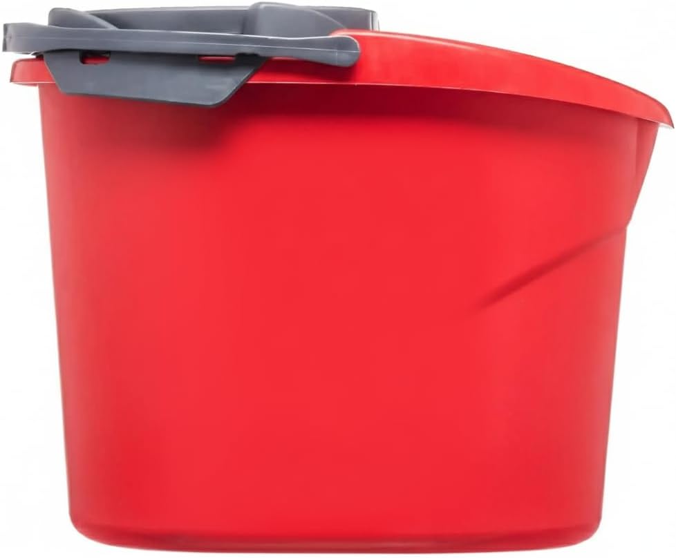 Quick Wring Bucket, 2.5 Gallon Mop Bucket with Wringer, Red