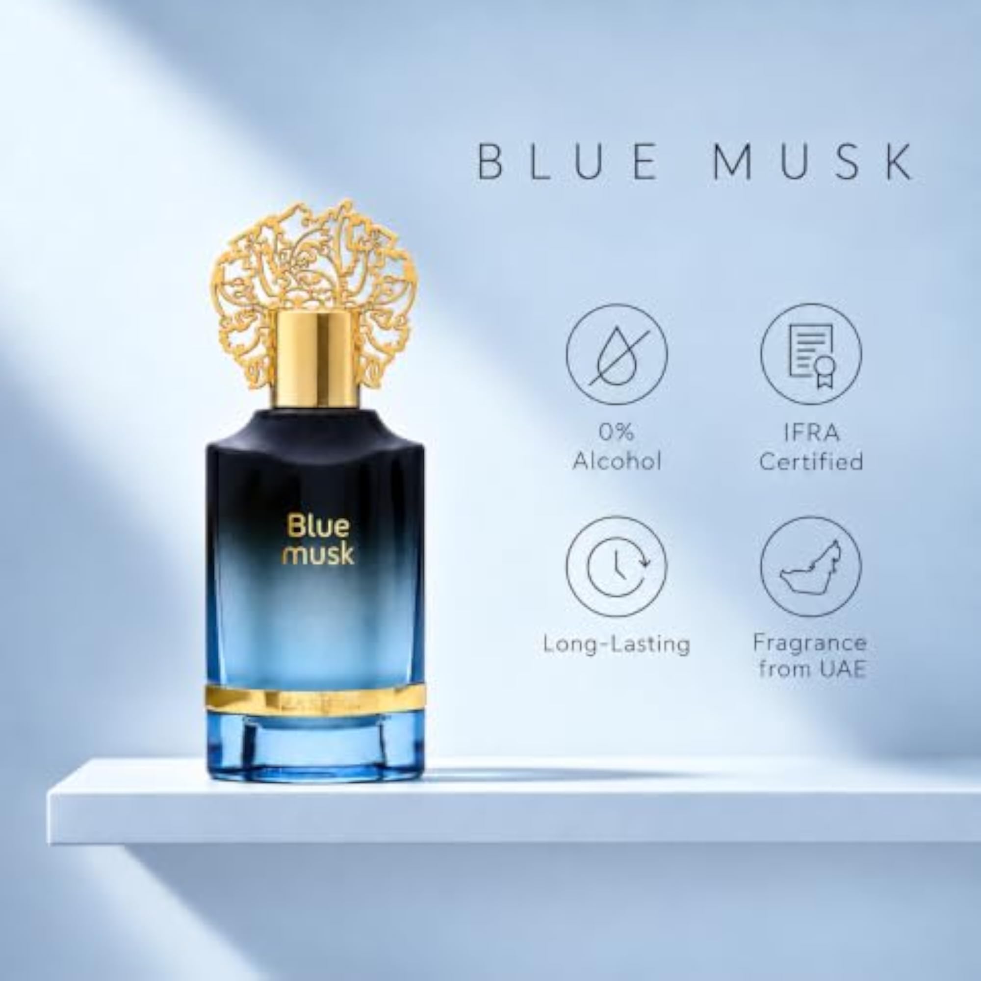 Blue Musk Aqua Parfum 55 ML, Luxury Fragrance for Men