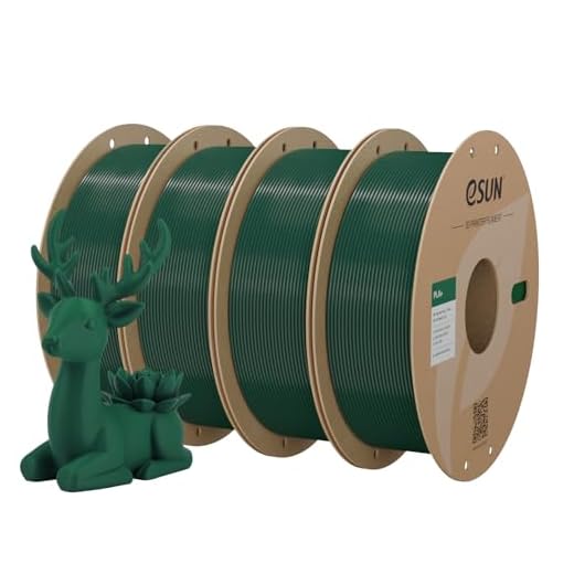 eSUN PLA+ Filament 1.75mm Pine Green, 3D Printing Filament 1kg Carboard Spool PLA Plus, 4KG Bundle 3D Printer Filament
