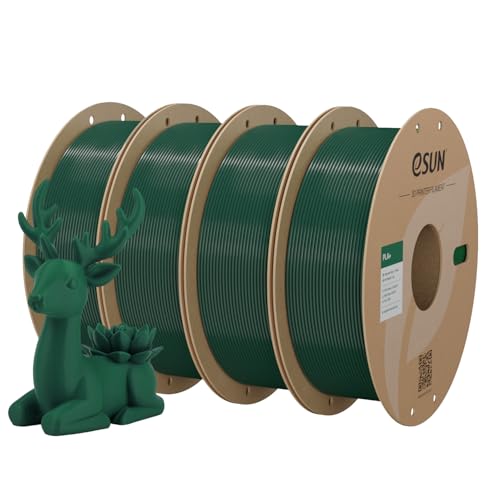 Image of eSUN PLA+ Filament 1.75mm Pine Green, 3D Printing Filament 1kg Carboard Spool PLA Plus, 4KG Bundle 3D Printer Filament