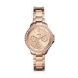 Fossil Women's Izzy Quartz Stainless Steel Multifunction Watch, Color: Rose Gold Glitz (Model: ES4782)