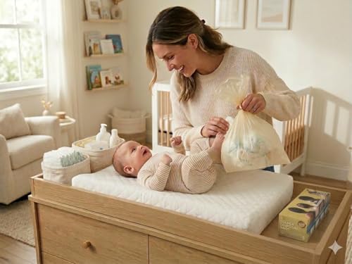 Image of BOS Odor-Sealing Dirty Diaper Trash Bags - Scent & Smell Free - Cream Yellow - Medium (Pack of 1)