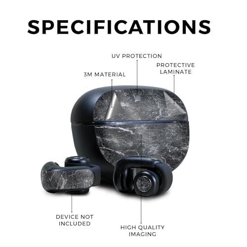 Image of Glossy Glitter Skin Compatible with Bose Ultra Open Earbuds - Onyx Marble - Premium 3M Vinyl Protective Wrap Decal Cover - Easy to Apply | Crafted in The USA by MightySkins