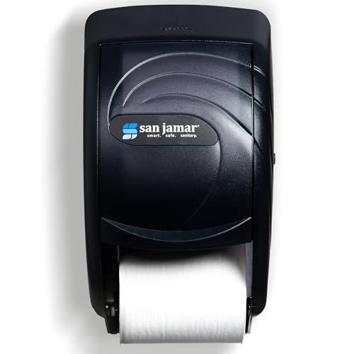 San Jamar R3590TBK Black Pearl Oceans Duett Standard Bath Tissue Dispenser