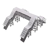 Échelle : 1:87 Outland Models Passerelle aérienne étendue avec auvent (4 escaliers) échelle 1:87 HO