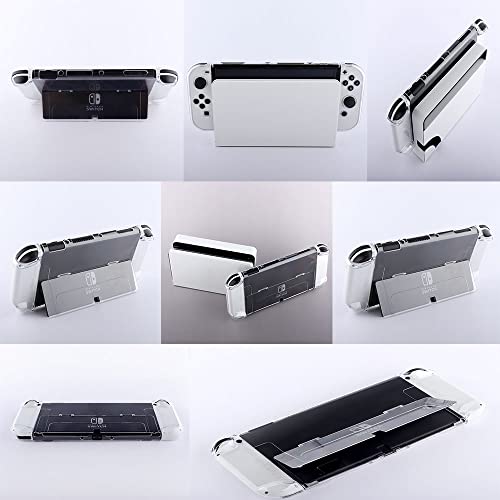 Gsrypc 5 In 1 Hd Clear Shock-Absorption And Anti-Scratch Design Protective Case With Bracket Compatible With Nintendo Switch Oled Model 2021 Protective Case Cover And Joy-Con Controller #TOP4