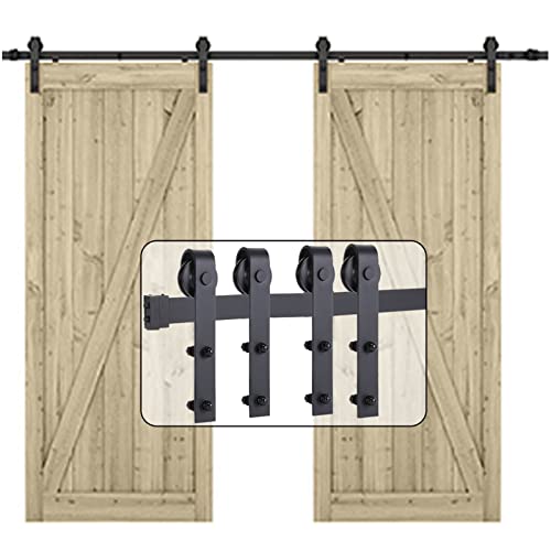 EGTink 305cm/10FT Herraje para Puerta Corredera,Accesorios para Puerta Corrediza de Madera,Kit de Riel Puerta Corredera de Granero,Forma J