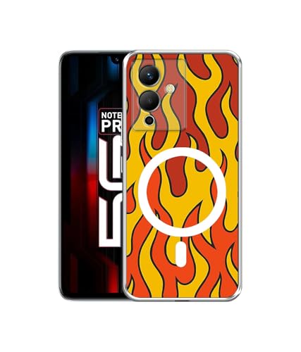 Image of Case Cover for Infinix Note 12 Pro 5G Blazing Flames Magnetic Ring Design (Not Magnetic Compatible) | UV Printed Soft TPU Shockproof Back Case for Infinix Note 12 Pro 5G