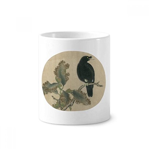 Mug en céramique 350 ml peinture chinoise arbre et étourneau blanche