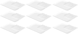 AC - Pack de 9 Bandejas con blonda Rectangular - Especial para Fiestas o Celebraciones - 2 Unidades por Pack - Material reciclable - 22 x 28 cm - Color Blanco
