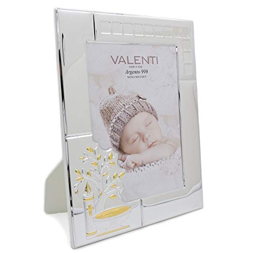 Valenti Argenti Cornice Portafoto Battesimo Personalizzabile cm 13 x...