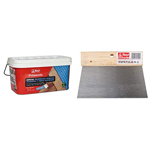 Rayt 555-23 Primacola C-15 Adhesivo acrílico Especial PVC, pavimentos vinílicos, moquetas + 1692 Espátula dentada metálica A2 para aplicación de adhesivos