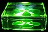 38mm Real Four Leaf Clover Shamrock in Crystal Clear Lucite Resin Specimen St.Patrick's Day "Lucky Leaf" Gift Crafts Collection for Botany Science Education & Desk Ornament Display Small Paperweight #3