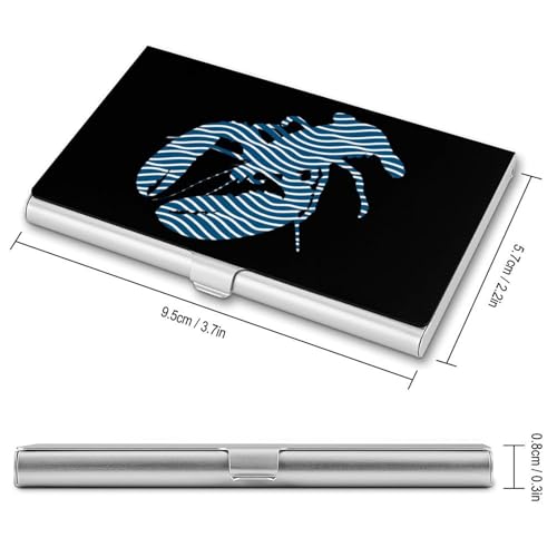 Lobster-Waves-Pattern Business Card Holder Alloy Multi Wallet Credit Card ID Pocket Name Case2