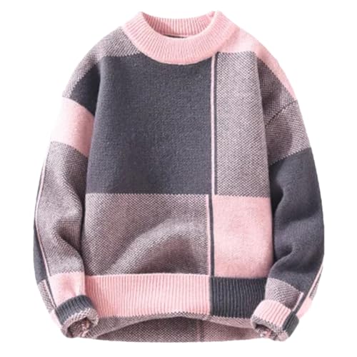 REHJJDFD Men's Knitted Sweaters Warm Jumpers Plaid Patterns Pullovers Tops pnnrk XL
