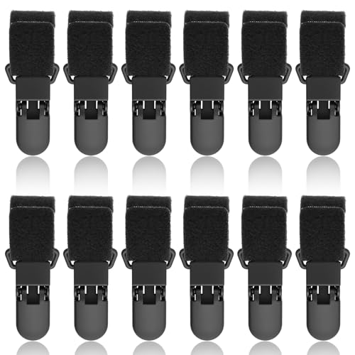 Matwsec 12 Pcs Garden Flag Clips Garden Flag Stoppers Anti-Wind, Pole Clips to Hold in Place, Small Yard Flags Clip for Outdoor, Heavy Duty Yard Lawn Flags Stoppers to Keep Windproof