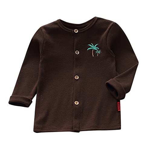 sfdgfhyf Toddler Boys Girls Cardigan Sweater Long Sleeve School 𝐔niform 𝐂artoon Embroidery Knitted Sweater