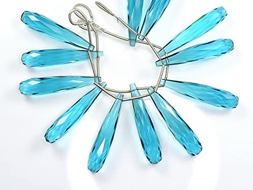 Quartz paraiba tourmaline en gouttes pour boucles d'oreilles pendantes