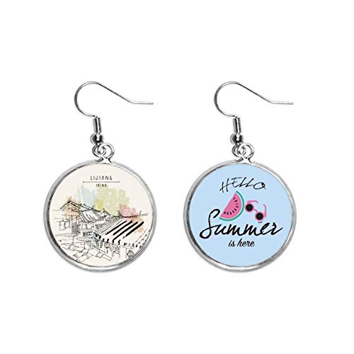 Pendientes de sandía y pendientes veraniegos casuales para el lóbulo de la oreja