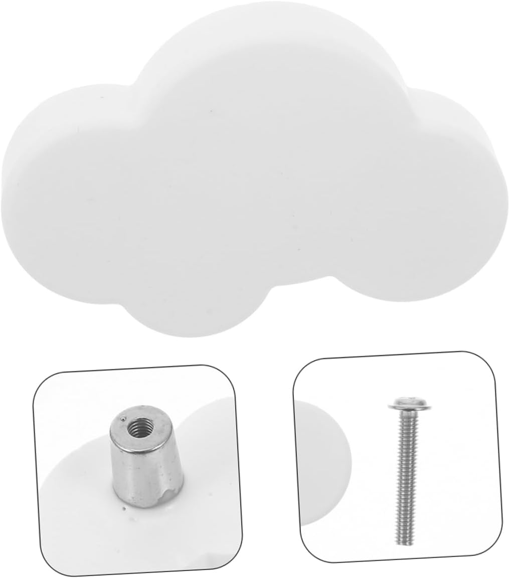 Toyvian 6pcs Cartoon Drawer Pulls Soft Rubber Knobs for Kids Room Cute Cloud Handles Funky Dresser Knobs for Cabinets and Closets