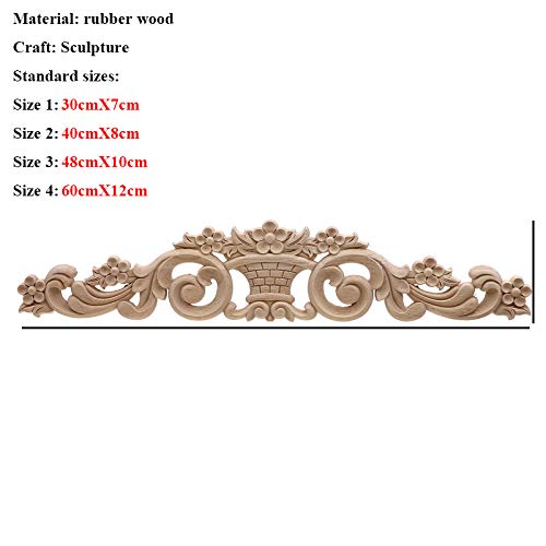 Floral Wood Carved Corner Applique Vintage Wooden Carving Decal For Furniture Cabinet Door Frame Wall Home Decor Crafts 80Cmx18Cm #TOP4