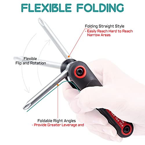 8 In 1 Multifunction Folding Screwdriver Set R'deer Universal Pocket Portable (Phillips Ph0–Ph3, Slotted 3.0-7.0) Bike Maintenance Tool Kit #TOP2