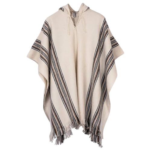 Gamboa Alpaga Poncho Homme à Capuche Mexicain Cape Manteau Lain Automne Hiver