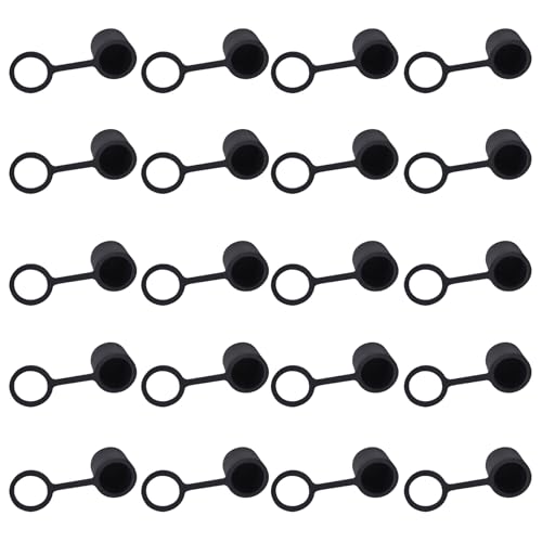 FOCMKEAS BNC-B Plug Protective Cover 20 Pcs Anti-Dust Protector Caps, Plug Protector Caps for BNC-B Female Ports and Computers Black Silica Gel