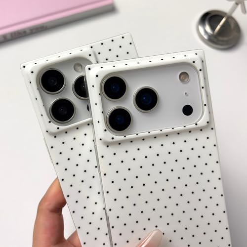 Coque à pois pour iPhone 17 Pro Max MagSafe blanche fine
