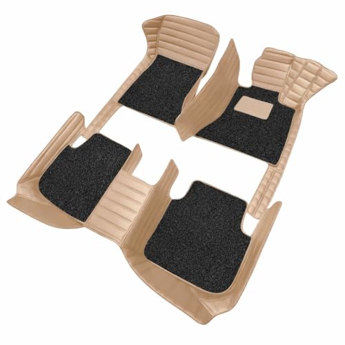 Image of 9D Car Floor Mat for Maruti Celerio New (2022 to 2026) | Beige-Black Grass | Waterproof | Anti-Slip | Luxury Premium Leather Car Mat | Full Coverage | All Weather | Custom Fitted Mats