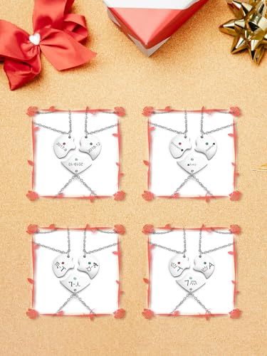PiercingJak BFF Colliers Coeur Separable pour 3 Meilleurs Amis en Acier Inoxydable Colliers Amitié Puzzle Divisé avec Strass Gravure Best Friends Forever Personnalisé Noms Initiales (Personnalisable) – vue 4