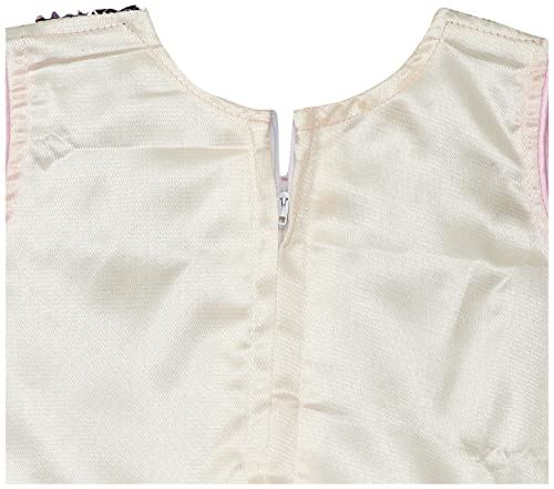 Image of MUHURATAM Girl's Net Fit and Flare Knee-Length Dress (FK-1001 Cream 22)