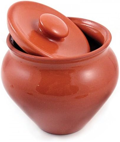 Vyatka CeramicsStoneware Ramekin with Lid 17 fl oz 500 ml Clay Pot for Cooking