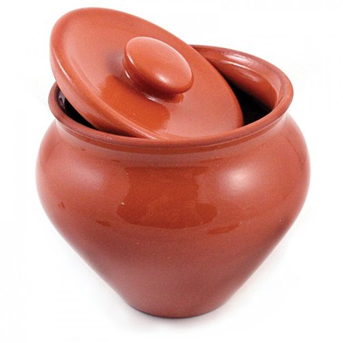 Vyatka CeramicsStoneware Ramekin with Lid 17 fl oz 500 ml Clay Pot for Cooking