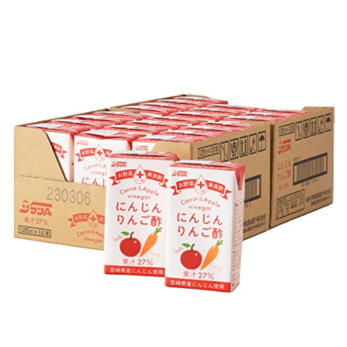 [宮崎県農協果汁] [ケース販売]サンA にんじんりんご酢 果汁27% 125ml×24本