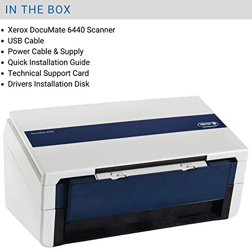 Visioneer Xerox Documate 6440 Duplex Document Scanner For Pc And Mac, Automatic Document Feeder (Adf), White & Navy (Xdm6440-U) #TOP5