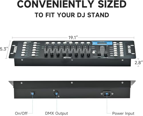 Image of da.beatz. Presents 192 Channels Professional Master 240 Scenes Dmx512 Dj Mixer Controller For Stage, Disco And Dj, Weddings, Pubs, Par Lights And Moving Head Lights, Black
