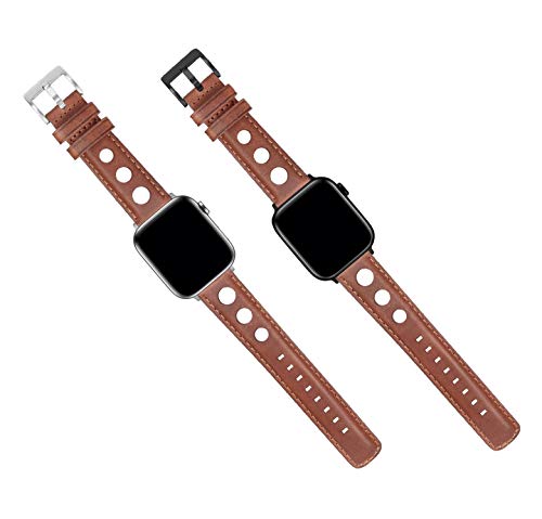 Image of BARTON WATCH BANDS - Horween Leather Watch Bands Compatible with Apple Watch Models - 1, 2, 3, 4, 5, 6, 7, 8, 9, 10, SE, Ultra & Ultra 2