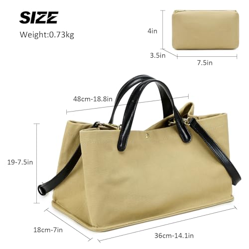 Travistar Large Tote Bag for Women - Canvas Work Bags Crossbody Handbags Shoulder Top Handle Purse 2Pcs with Detachable Strap3