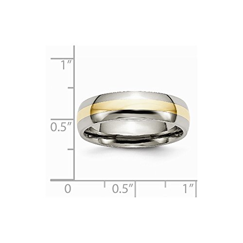 Sonia Jewels Titanium 14K Yellow-Inlay 6Mm Wedding Band Ring Comfort-Fit Size 10 #TOP5