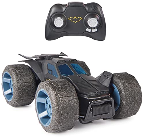 DC Comics Batman Stunt Force Batmobile Indoor Remote-Control Car Action Figure Compatible Turbo Boost and Crazy Stunt Capabilities Collectible Super Hero Kids Toys for Boys and Girls Aged 4+